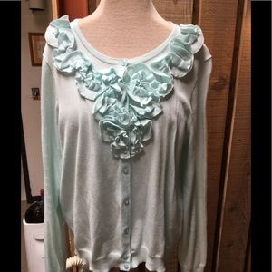 Darling mint green cotton cardigan, J Crew.